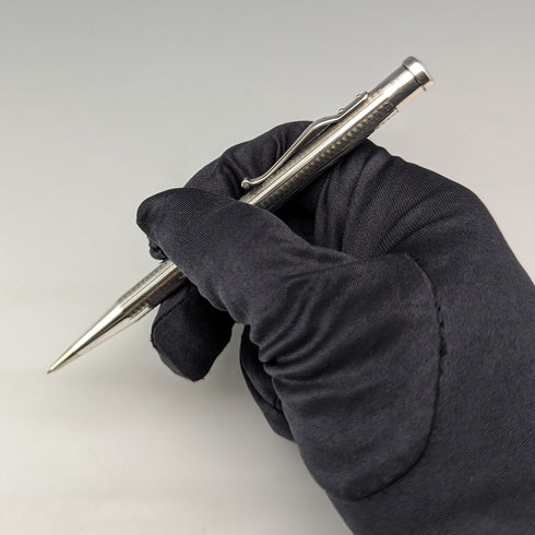 British Vintage Yard O' Red Rolled Silver Push-Pull Pencil